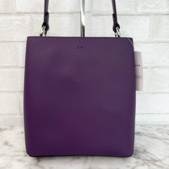 ❗️Sold❗️Coach Purple Small Town Bucket Bag Crossbody Shoulder Bag & Snap Wallet - Picture 7 of 16